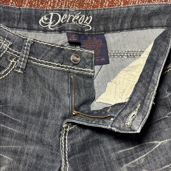 Dereon vintage dark wash jeans mid rise y2k style denim women’s 7/8 - Picture 10 of 15